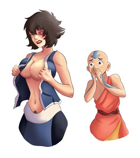 Rule 34 Aang Angry Annoyed Avatar The Last Airbender Blush Breasts Burn Scar Clothing Duo