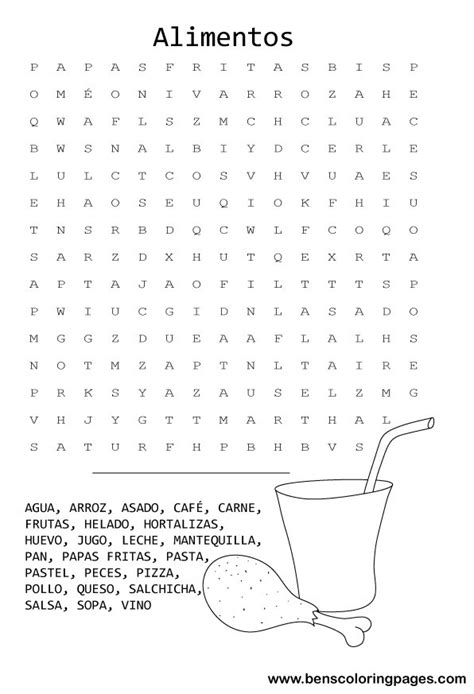 Food Word Search In Spanish