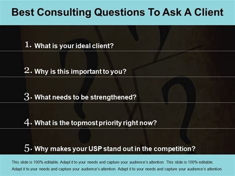 Best Consulting Questions To Ask A Client Ppt Design Powerpoint
