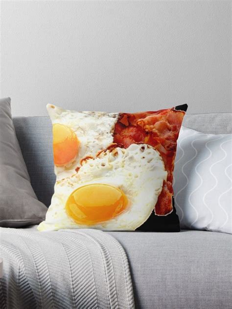 Eggs And Bacon Throw Pillow By Impactees Throw Pillows Pillows Bacon