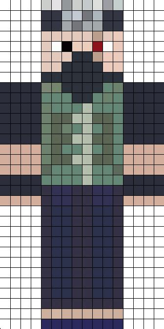 Kakashi Pixel Art Grid