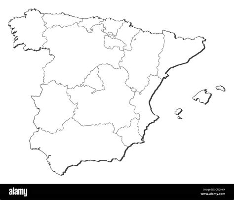 Political Map Of Spain With The Several Regions Stock Photo Alamy