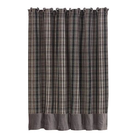Country Gray Plaid Shower Curtain Teton Timberline Trading Lodge