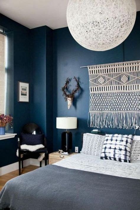 20 Cool And Masculine Boho Bedroom Designs For Men Blue Bedroom