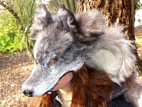 Hooded Wolf Pelt Cape Reserved Wolf Hoodcape Headdress Real Wolf