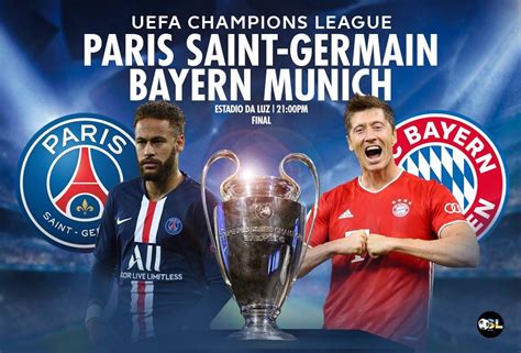 UEFA Champions League Final Starting XI Paris Saint Germain V Bayern Munich August