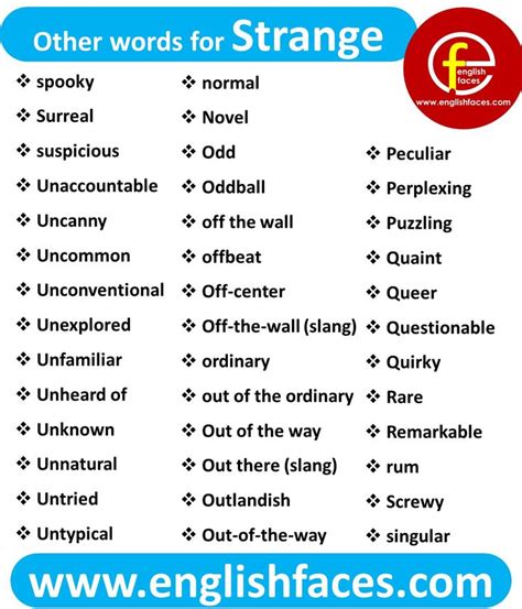 Strange Synonyms Ways To Say Strange Other Ways To Say Words