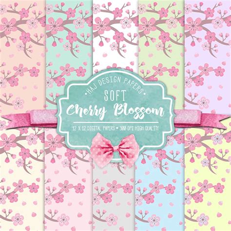 Cherry Blossom Digital Paper Soft Cherry Blossom Sakura