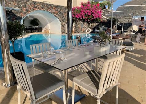 Panorama Balcony Restaurant At Canaves In Oia Santorini