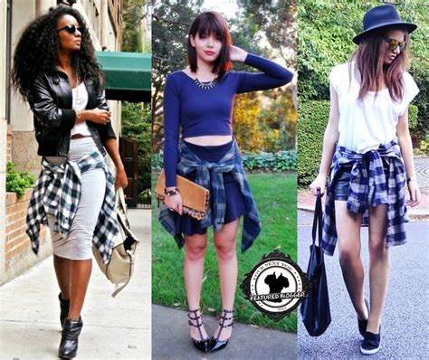 Bloggers Show How To Wear Plaid Shirts Tied Around The Waist Shirt