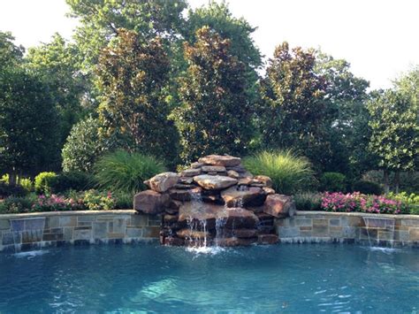 Katy Pool Spa And Waterfall Transitional Swimming Pool And Hot Tub Houston By Republic