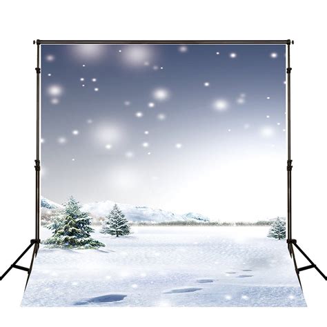 Greendecor Polyster 5x7ft Winter Scene Photography Backdrops Starry Sky
