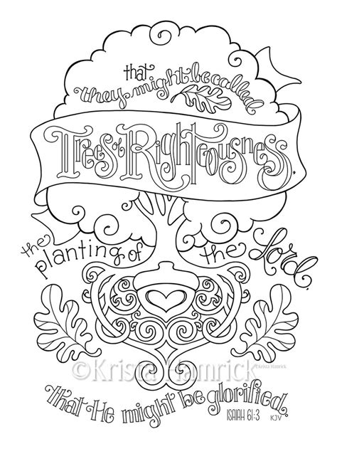 trees  righteousness coloring page  bible