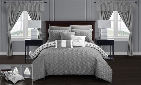 Buy Chic Home Sigal 20 Piece Comforter Set Reversible Geometric Quilted