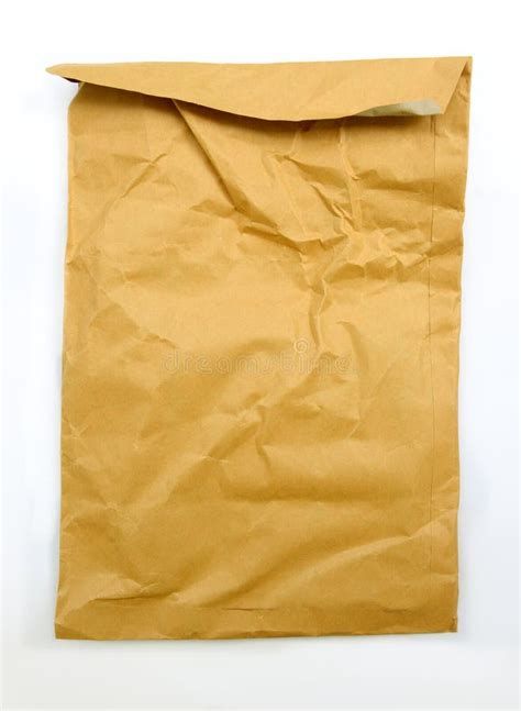 Envelope Rasgado Brown Isolado No Fundo Branco Imagem De Stock Imagem