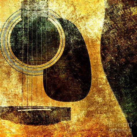 The Edgy Abstract Guitar Square Digital Art By Andee Design