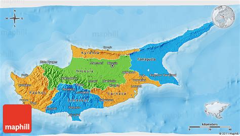 Political 3d Map Of Cyprus