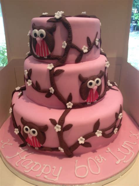 Pink Owl Birthday Cake Lizzies Cake Factory Owl Cake Birthday Cake