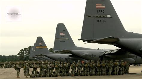Airborne Paratroopers Getting Ready To Jump Out Of C 130 Hercules