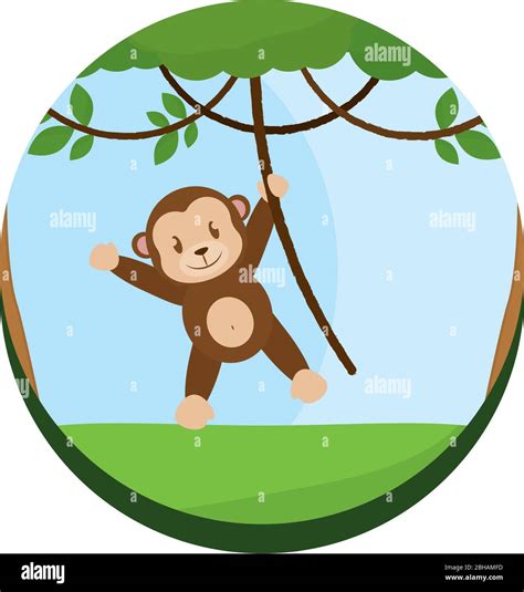 Cute Little Monkey Cartoon Stock Vector Image And Art Alamy