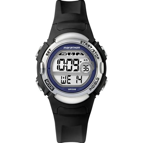 timex marathon women s digital mid size black silver watch resin strap