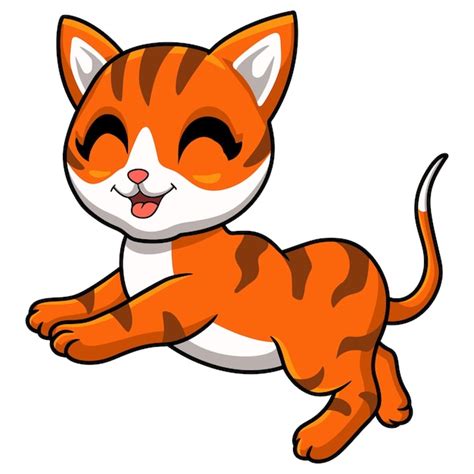 Premium Vector Cute Orange Tabby Cat Cartoon