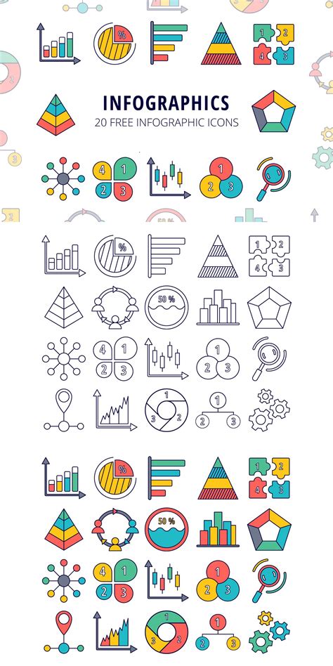 Info Graphics With Different Colored Shapes And Lines On Them