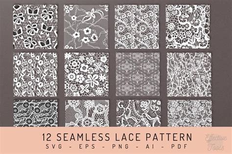 12 Seamless Lace Pattern Svg Eps Png Ai Pdf Etsy Lace Pattern
