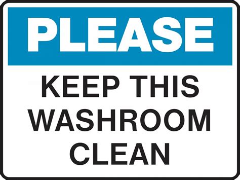 Housekeeping Sign Please Keep This Washroom Clean