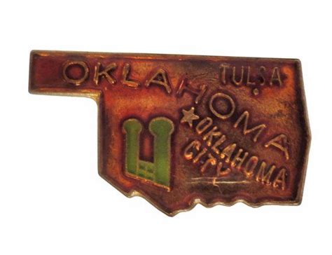 Oklahoma State Vintage Enamel Pin Lapel Badge Brooch T Ok Etsy