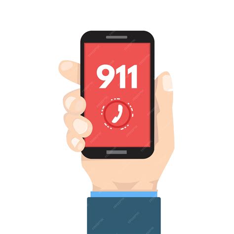 Premium Vector Emergency Call 911 Call Phone In Hand Illustration