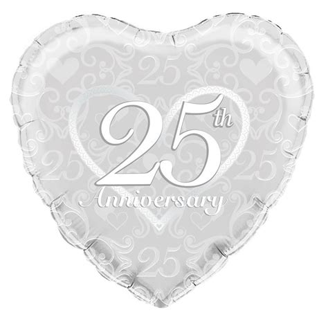 Happy 25th Anniversary Heart 18 Foil Helium Balloon Buy Online