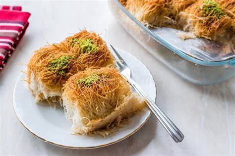 Homemade Turkish Dessert Fincan Kadayif Baklava Baklawa With