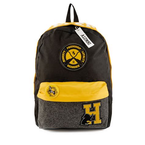 Harry Potter Hufflepuff House Backpack With Patches Black Merchandise
