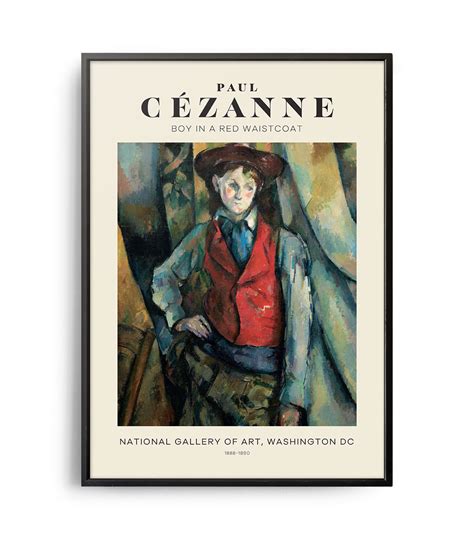 Mid Century Modern Paul Cézanne Boy In A Red Waistcoat Poster Weekend