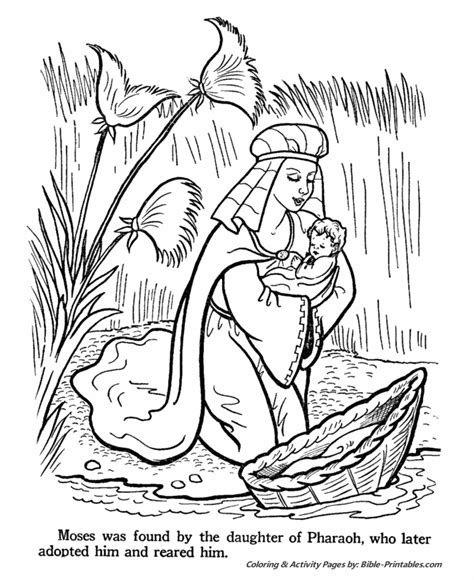 Baby Moses in the Nile - Old Testament Coloring Pages | Bible-Printables