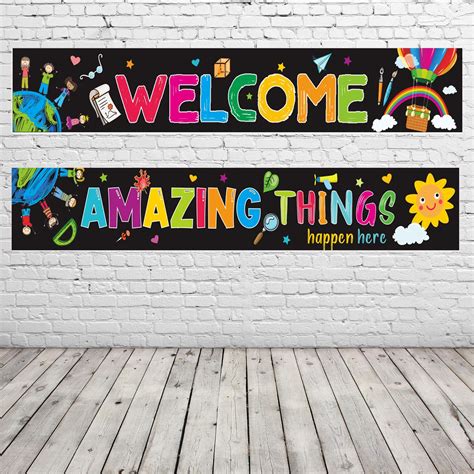 Buy 2 Pack Classroom Welcome Banner Back To School Banner Decoration Inspirational For Teacher