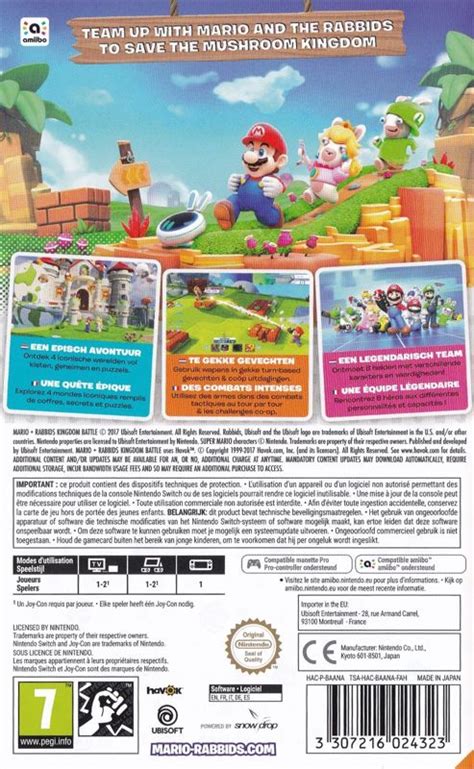 Mario Rabbids Kingdom Battle 2017 Nintendo Switch Box Cover Art