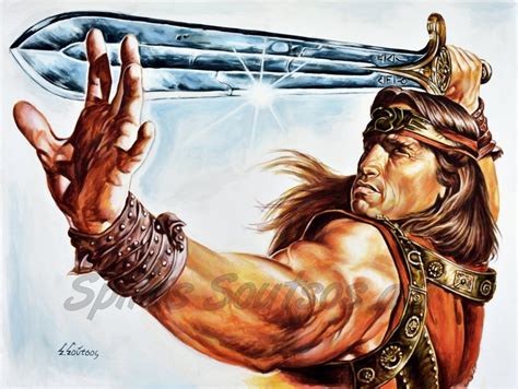 Conan The Barbarian Painting Poster Arnold Schwarzenegger