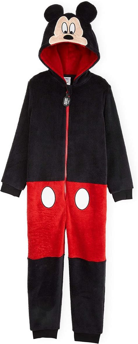 Disney Mickey Mouse Pijama Niño de Una Pieza Pijama Entero con Capucha