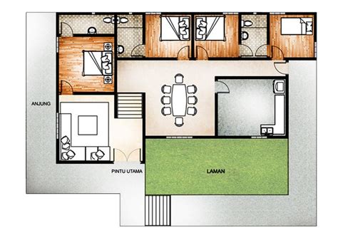 Let's see how layout has improved — from manual layout, autoresizing masks and finally to auto layout. 4 Bilik Tidur | Floor plans, House, Architecture