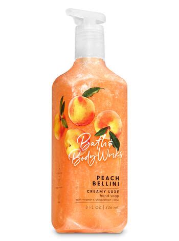 Available on select bath & body works pocketbac hand sanitizers. Peach Bellini Creamy Luxe Hand Soap | Bath & Body Works