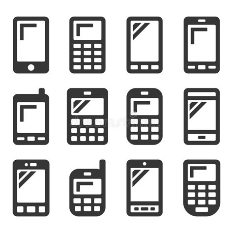 Iconos De TelÃ©fono MÃ³vil En Fondo Blanco Vector Ilustración Del