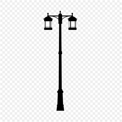 Street Lamp Post Clipart Vector Black Metal Ancient Style Street Lamp