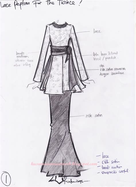 Sketsa Baju Batik Desain Baju Modern