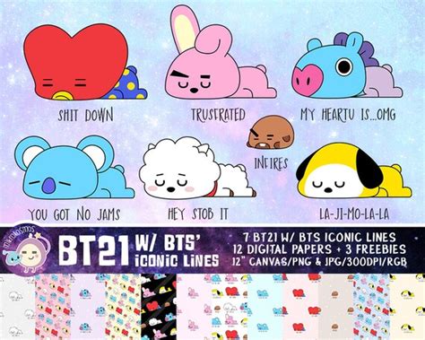 Bts Iconic Quotes Bts Funny Quotes Bt21 Digital Bt21 Png Etsy Uk