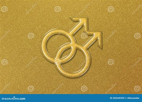 Male Homosexuality Symbol Gay Glyph Doubled Male Sign Stock Image
