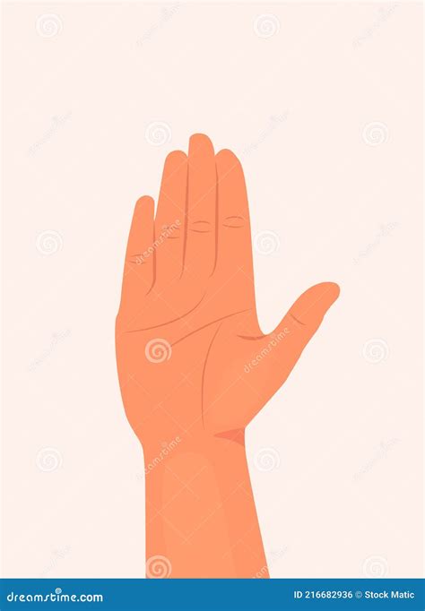 Hand Showing Five Fingers And Palm Vector Illustration Stock Illustration Illustration Of