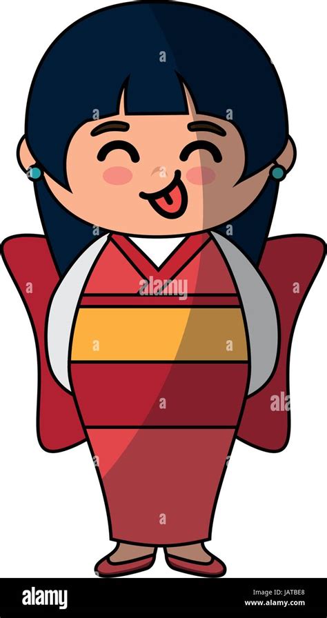 cute japanese girl cartoon stock vector image and art alamy