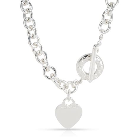 Tiffany And Co Return To Tiffany Heart Tag Toggle Necklace In Sterling